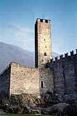 The Torre Bianca (White tower) of the Castelgrande in Bellinzona, Switzerland.